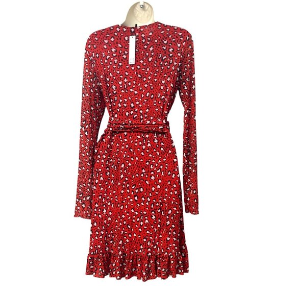 Sanctuary Emma Ruffled Wrap Dress, Red, Size M - Picture 5 of 11